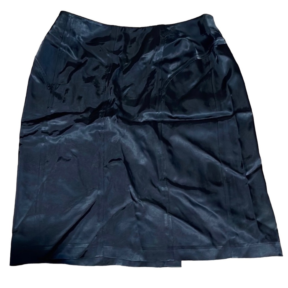 IDENTITY Satiny Midnight Blue Pencil Skirt by Lord & Taylor - size 8